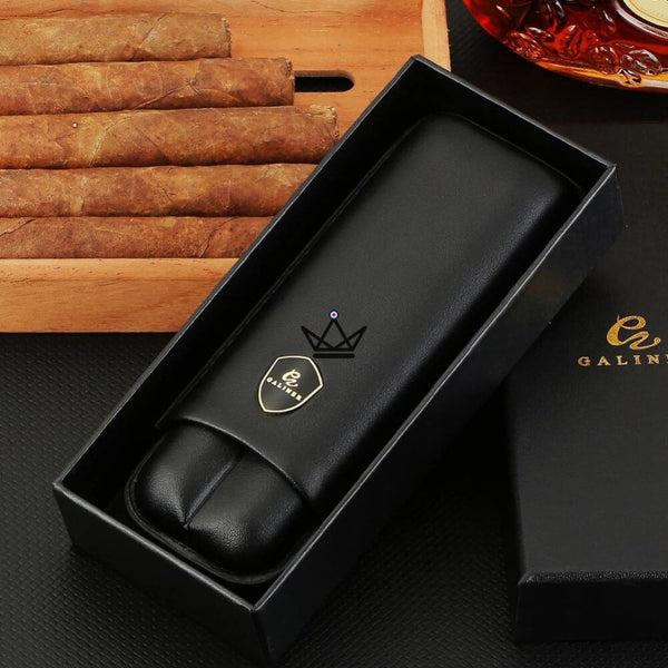 Etui de voyage en cuir 2 cigares - LITTLE SUNY -  - Etui à cigare - Cadeau, Noël, Anniversaire, Original - Atelier Atypique