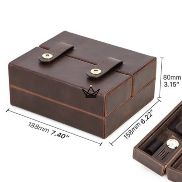 Cave à Cigares en Cuir personnalisable - Voyageur King - - etui cigare personnalisable - Cadeau, Noël, Anniversaire, Original, Fête des pères, fête des mères - Atelier Atypique