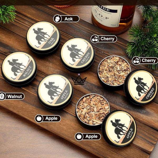Kit fumoir à whisky électrique rechargeable avec 6 copeaux de bois — SALOON