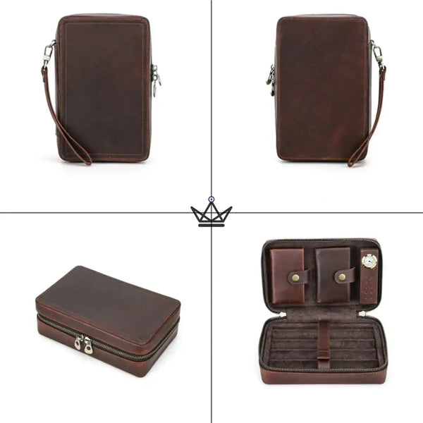 Étui à cigares en cuir personnalisable - Voyageur Signature - - etui cigare personnalisable - Cadeau, Noël, Anniversaire, Original, Fête des pères, fête des mères - Atelier Atypique
