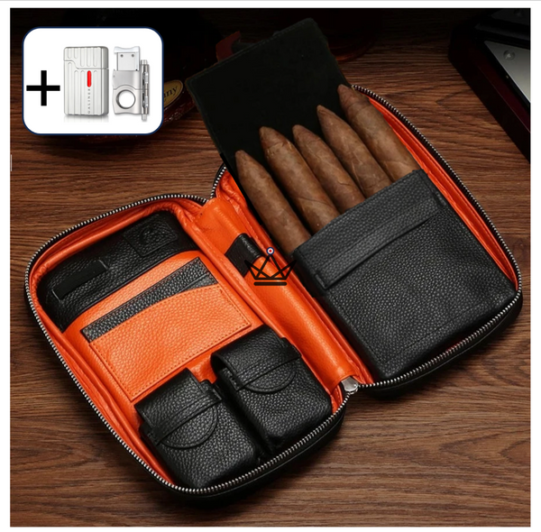 Cave à cigare de voyage en cuir - SPECTRUM STYLE - - cave a cigare - Cadeau, Noël, Anniversaire, Original - Atelier Atypique