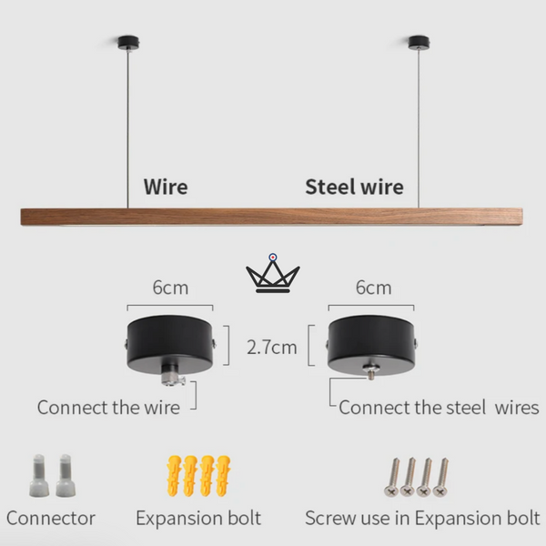 Lampe Suspendue LED en Bois Massif - Rhythm Nordic - - luminaire - Cadeau, Noël, Anniversaire, Original, Fête des pères, fête des mères - Atelier Atypique