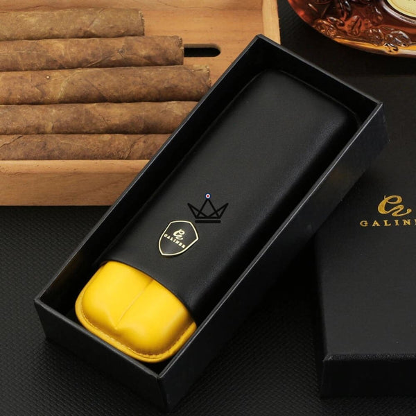 Etui de voyage en cuir 2 cigares - LITTLE SUNY -  - Etui à cigare - Cadeau, Noël, Anniversaire, Original - Atelier Atypique