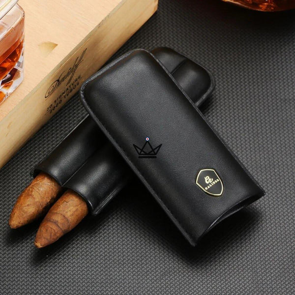 Etui de voyage en cuir 2 cigares - LITTLE SUNY - - Etui à cigare - Cadeau, Noël, Anniversaire, Original - Atelier Atypique