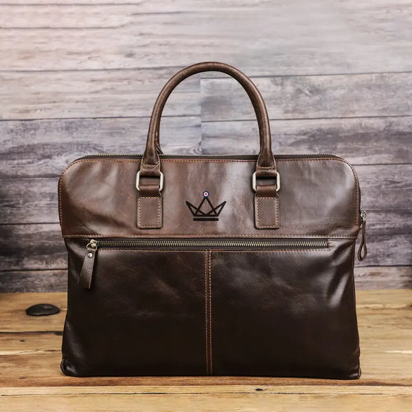 Sacoche de travail en cuir personnalisable - Galilée -  - Sacoche personnalisable - Cadeau, Noël, Anniversaire, Original - Atelier Atypique