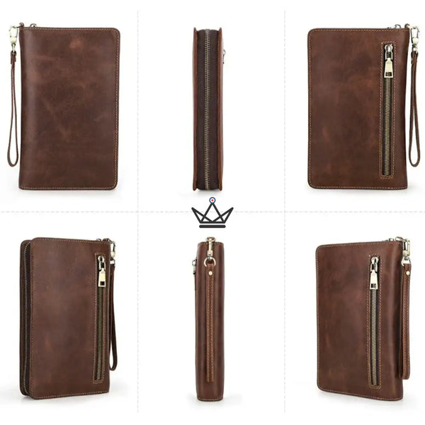 Organiseur de luxe en cuir - Voyageur Clutch (personnalisable) - - porte-carte personnalisable - Cadeau, Noël, Anniversaire, Original, Fête des pères, fête des mères - Atelier Atypique