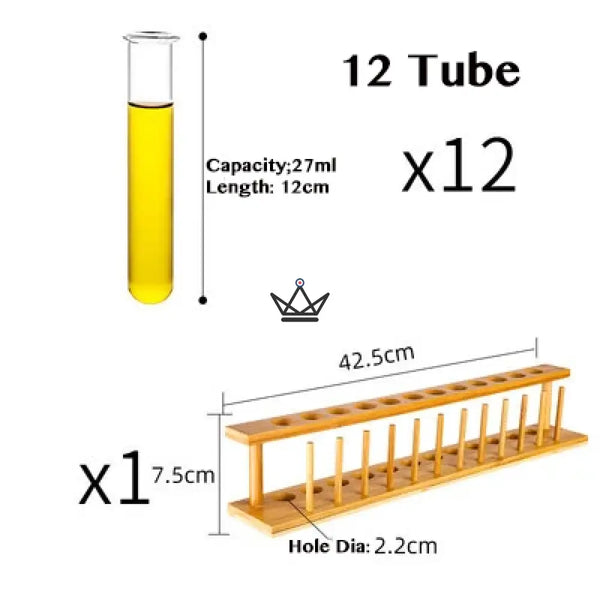 Reagenzglasgestell aus Holz und Reagenzgläser aus Borosilikatglas — CORNUE – 9/9