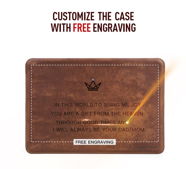 Étui en Cuir pour Ordinateur Portable personnalisable - Voyageur OS -  - housse PC personnalisable - Cadeau, Noël, Anniversaire, Original - Atelier Atypique