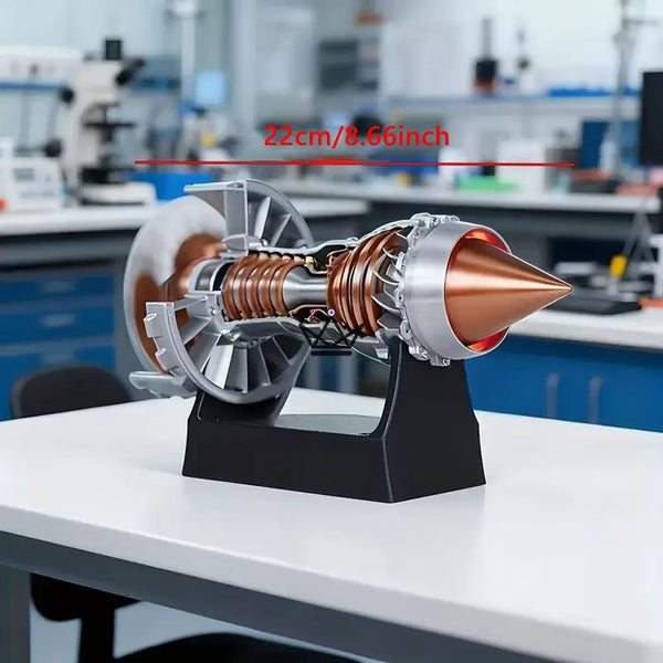 Modell eines Turbofan-Flugzeugtriebwerks im Schnitt, 3D-Bausatz - AEROS