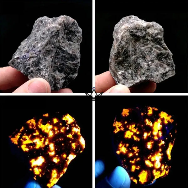 Rohe Mineralien zum Sammeln, Natursteine einzeln oder im Beutel — LITHOS, Yooperlite (UV-fluoreszierend) / 1 Stück