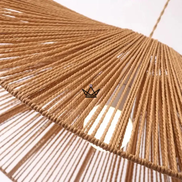Suspension FOLIA — Rotin Tressé Main, Forme Feuille – 11/12