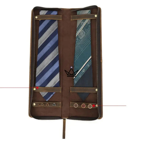 Personalisierbares Krawattenetui aus Leder - Voyageur Windsor – 6/11