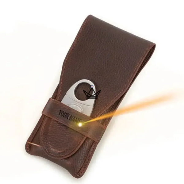 Etui 3 Cigares en cuir personnalisable - Voyageur Pocket - - etui cigare personnalisable - Cadeau, Noël, Anniversaire, Original, Fête des pères, fête des mères - Atelier Atypique
