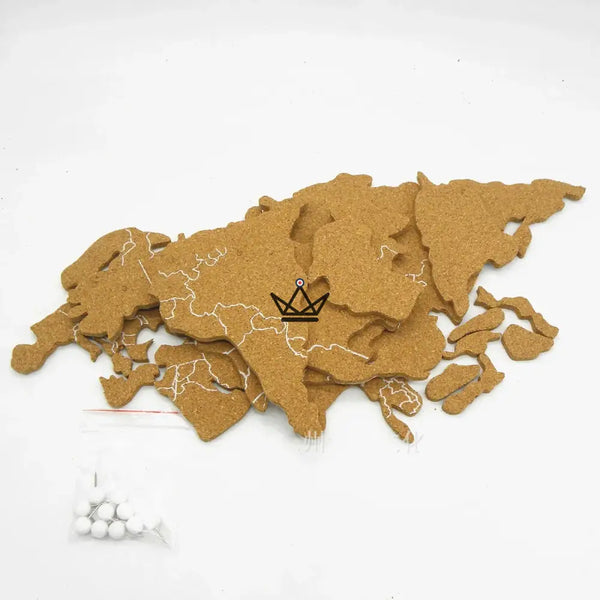 Globe terrestre en liège à punaiser sur pied métal, mappemonde 14,5 cm — PÉRIPLE – 7/9