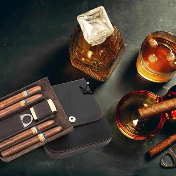 Étui à cigares en cuir personnalisable - Voyageur Quad - - etui cigare personnalisable - Cadeau, Noël, Anniversaire, Original, Fête des pères, fête des mères - Atelier Atypique
