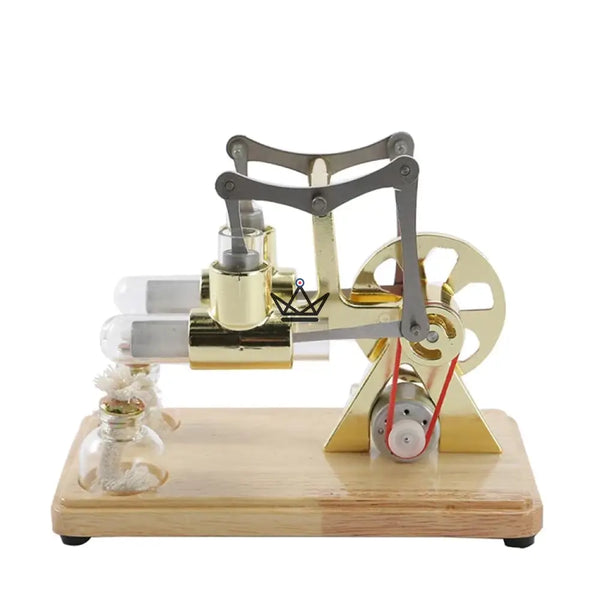 Zweizylinder-Stirlingmotor mit Generator und LED - CASTOR
