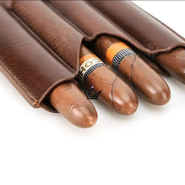 Etui 4 cigares en cuir personnalisable - Voyageur Elixir - - etui cigare personnalisable - Cadeau, Noël, Anniversaire, Original, Fête des pères, fête des mères - Atelier Atypique