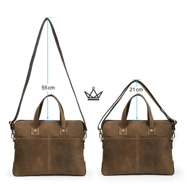 Sacoche de travail en cuir personnalisable - Manhattan - - Sacoche personnalisable - Cadeau, Noël, Anniversaire, Original - Atelier Atypique