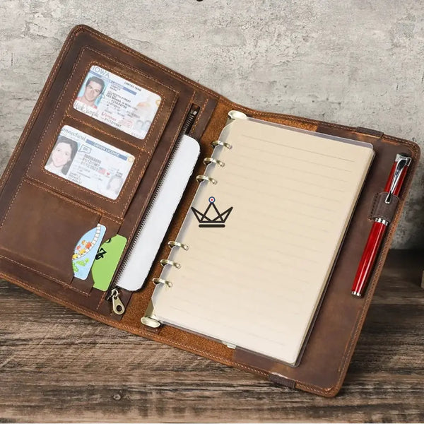 Personalisierbarer A5 Leder-Organizer — VOYAGEUR Galenda