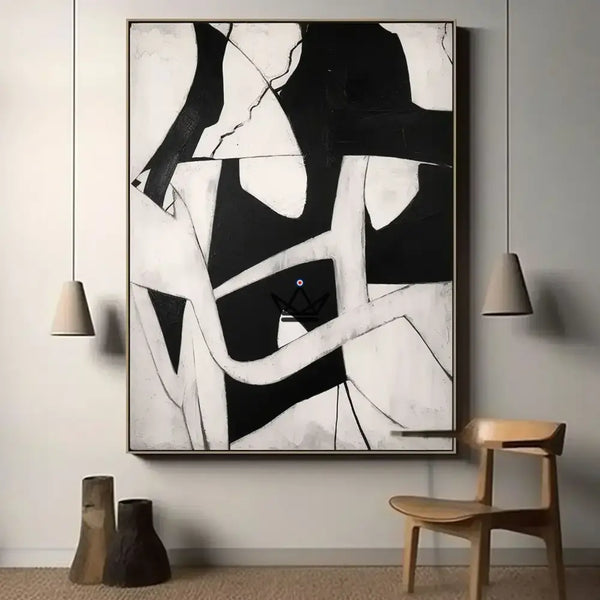 Peinture à l'huile sur toile XXL - Monochrome Abstraction - - toile - Cadeau, Noël, Anniversaire, Original, Fête des pères, fête des mères - Atelier Atypique