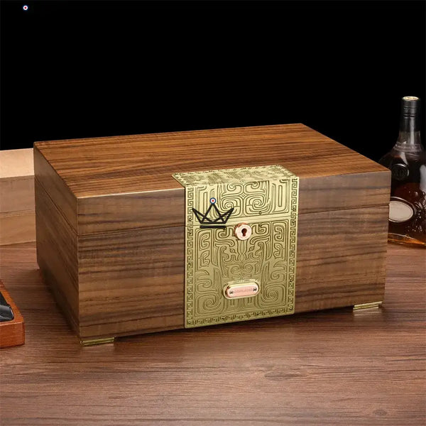 Coffret Héritage de Luxe : Cave à Cigare, Briquet, Coupe-Cigare, Porte-Cigare et Tube à Cigare - - cave a cigare - Cadeau, Noël, Anniversaire, Original, Fête des pères, fête des mères - Atelier Atypique