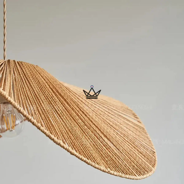 Suspension FOLIA — Rotin Tressé Main, Forme Feuille – 9/12