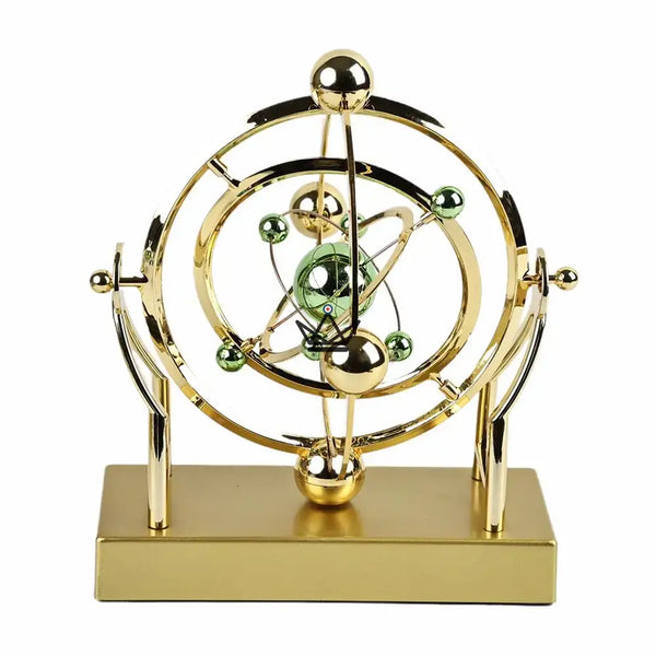 Sculpture cinétique de bureau orbite céleste dorée - ASTRALIS