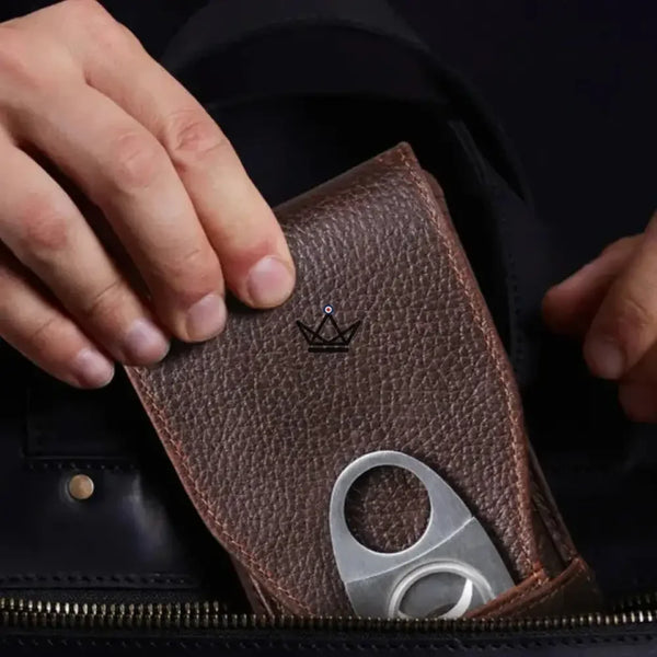 Etui 3 Cigares en cuir personnalisable - Voyageur Pocket - - etui cigare personnalisable - Cadeau, Noël, Anniversaire, Original, Fête des pères, fête des mères - Atelier Atypique