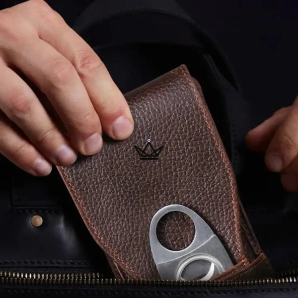 Etui 3 Cigares en cuir personnalisable - Voyageur Pocket - - etui cigare personnalisable - Cadeau, Noël, Anniversaire, Original, Fête des pères, fête des mères - Atelier Atypique