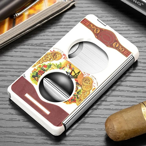Coupe-Cigare Elite Slice — 3 Coupes en 1 (Droite, V, Poinçon), Acier Inoxydable & Résine Premium, 6 Finitions, Coffret Cadeau Inclus