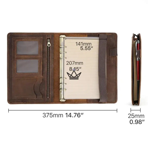 Personalisierbarer A5 Leder-Organizer — VOYAGEUR Galenda