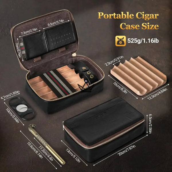 Travel cigar humidor and accessories - Magyars Wood