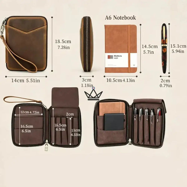 Organiseur de Poche en Cuir - Stylos & carnets personnalisable — VOYAGEUR Plume – 2/9