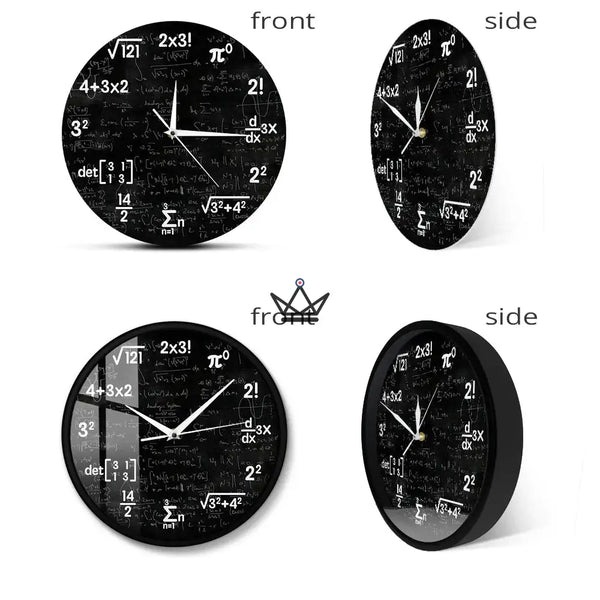 Horloge murale tableau noir équations mathématiques - THEOREMA
