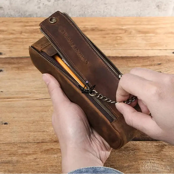 Personalisierbares Stifteetui aus Leder — Voyageur SKETCH – 4/8