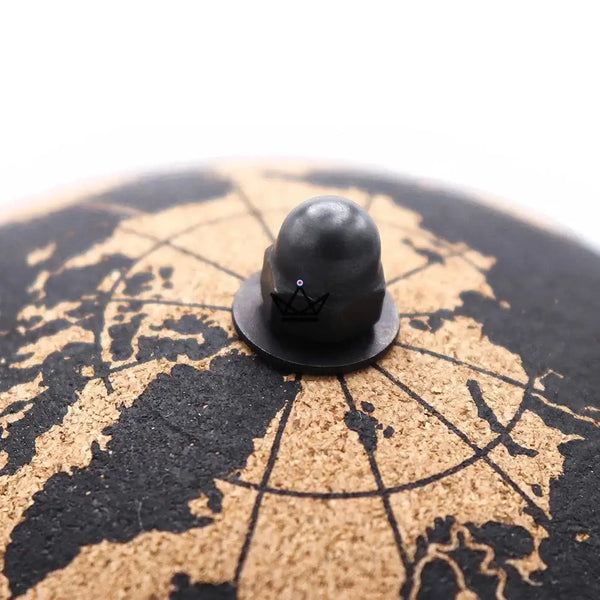 Globe terrestre en liège à punaiser sur pied métal, mappemonde 14,5 cm — PÉRIPLE – 4/9