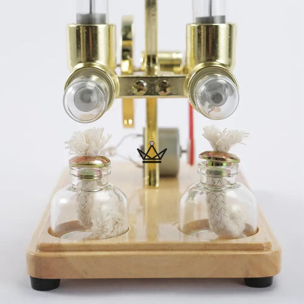Zweizylinder-Stirlingmotor mit Generator und LED - CASTOR