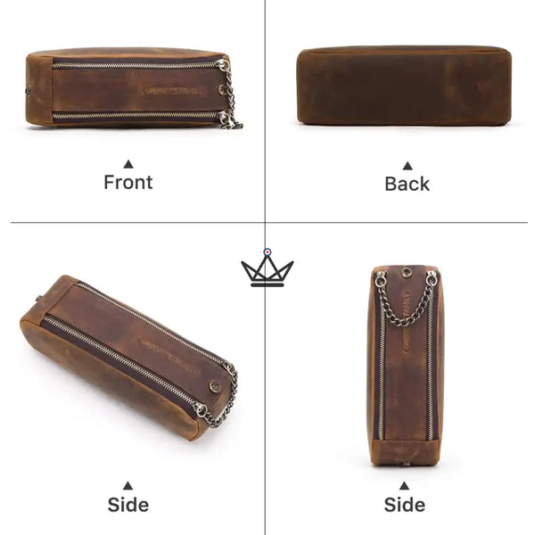 Personalisierbares Stifteetui aus Leder — Voyageur SKETCH – 7/8