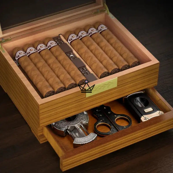Cave à cigares Horizon Edition — cèdre espagnol, fenêtre vitrée, tiroir, Onyx ou Natural – 2/10