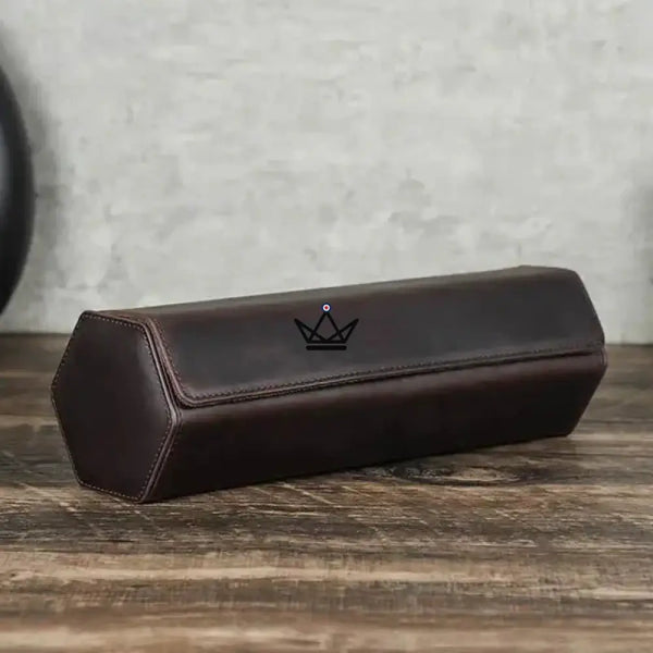Personalisierbares Reiseetui für Automatikuhren aus Leder — Voyageur Hexagone – 11/26