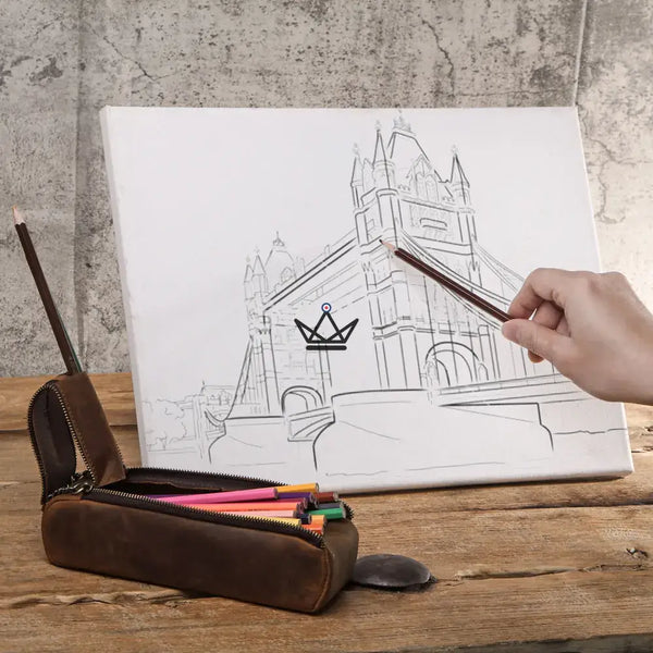 Personalisierbares Stifteetui aus Leder — Voyageur SKETCH – 2/8