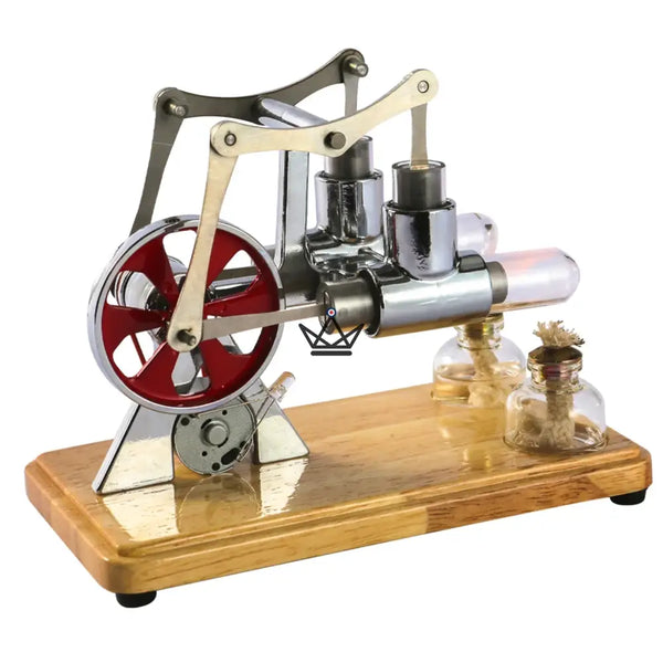 Zweizylinder-Stirlingmotor mit Generator und LED — CASTOR, Geld