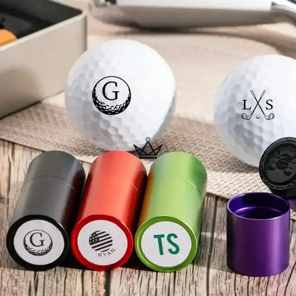 Personalisierbarer Golfball-Stempel, Monogramm oder Logo — PAR – 8/12