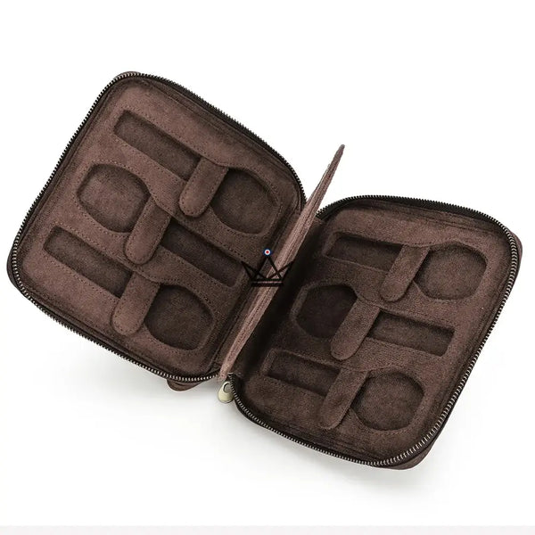 Étui Voyage Montres personnalisable – Voyageur Keeper — Cuir Pleine Fleur, 4 Tailles : 2 à 8 Montres – 11/20