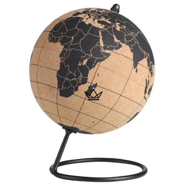 Globe terrestre en liège à punaiser sur pied métal, mappemonde 14,5 cm — PÉRIPLE – 3/9