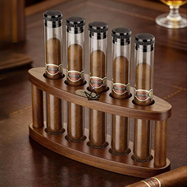 Humidor Quintett Akazienholz – 5 Tuben