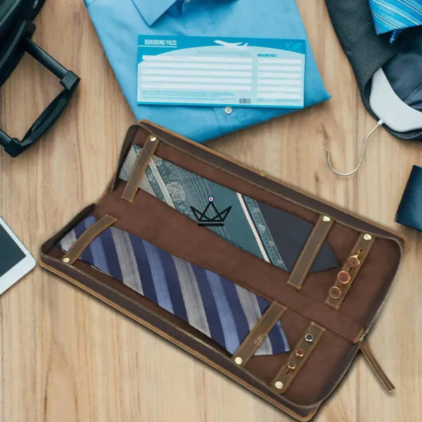 Personalisierbares Krawattenetui aus Leder - Voyageur Windsor – 4/11