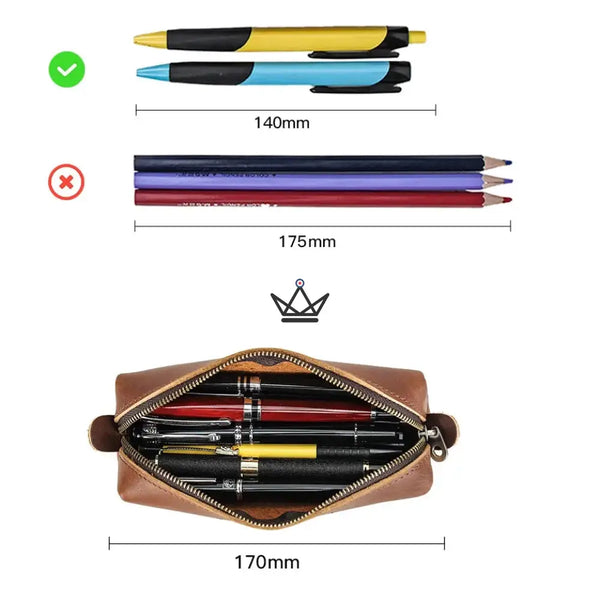 Kulturtasche aus Leder, personalisierbar – Stifte & Brillen – Voyageur Orion – 6/9