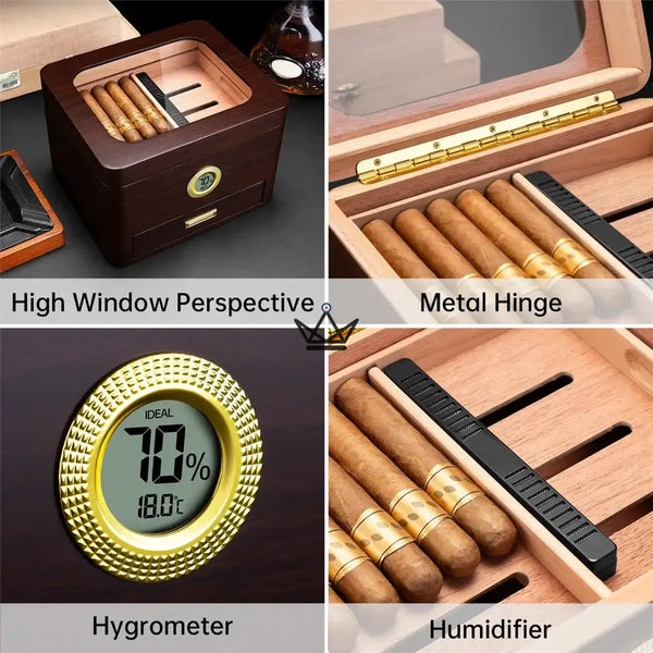 Cave à Cigares - Équinoxe - - cave a cigare - Cadeau, Noël, Anniversaire, Original, Fête des pères, fête des mères - Atelier Atypique