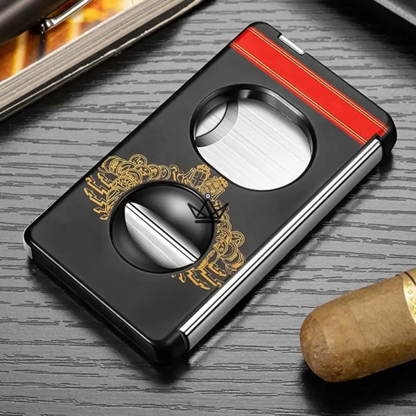 Coupe-Cigare Elite Slice — 3 Coupes en 1 (Droite, V, Poinçon), Acier Inoxydable & Résine Premium, 6 Finitions, Coffret Cadeau Inclus